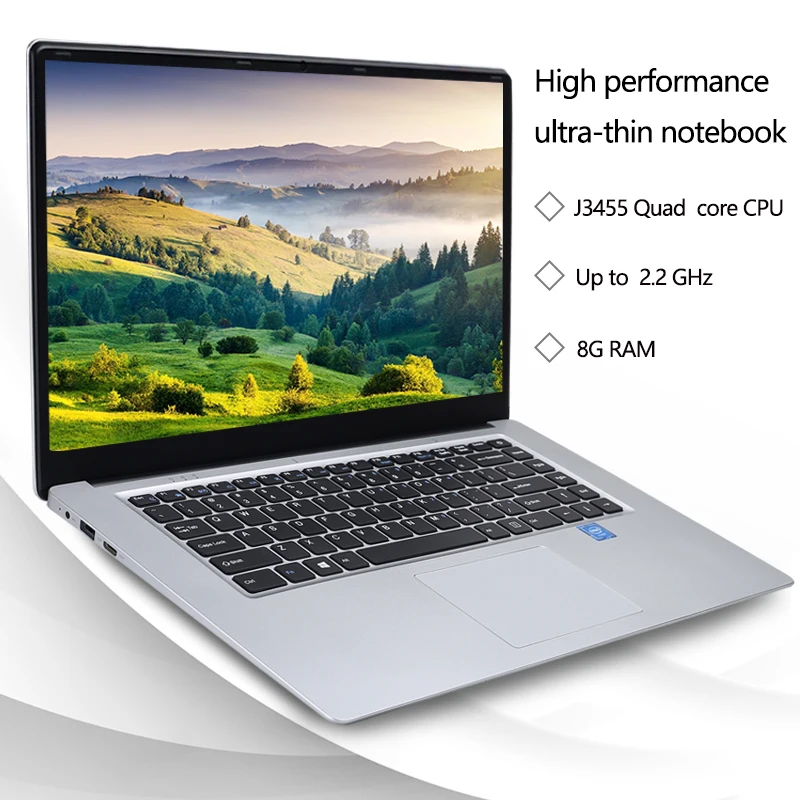  Feed me Notebook Computer 156 zoll 8GB RAM 256 GB/512 GB SSD intel J3455 Quad Core Laptops mit FHD 