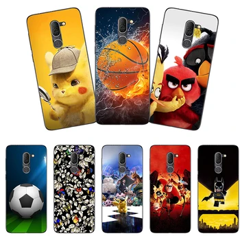 

For Alcatel 3X 5058Y 5.7 inch Back Cover Beautiful Flower Plants Original Soft Silicone Printed Cartoon Cat rabbit Phone Case