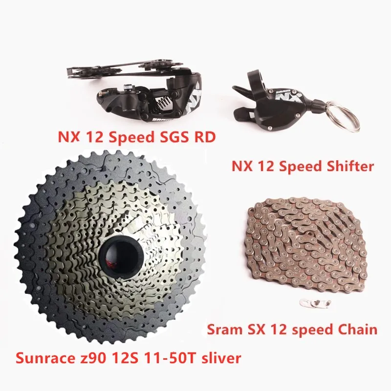 SRAM NX SX 12S комплект для велосипеда MTB велосипед рычаг переключения SGS задний переключатель SX цепь sunracing CSMZ90 11-50T кассета