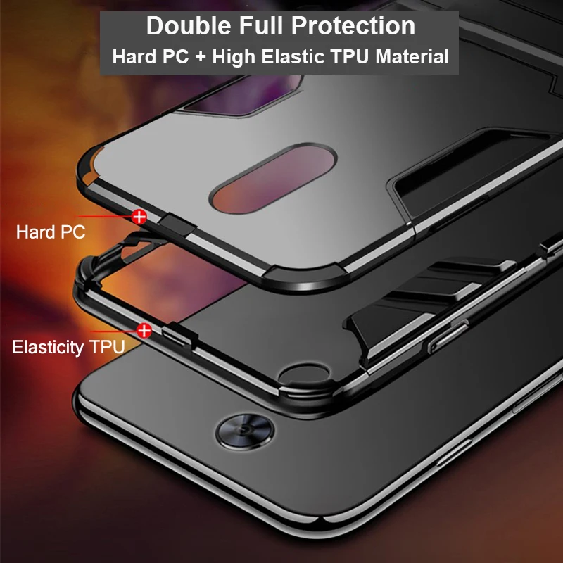 Case For Huawei Y7 2019 Silicone Cover Anti-Knock Hard PC Robot Armor Slim Phone Back Cases For Huawei Y7 Prime 2019 Coque huawei snorkeling case