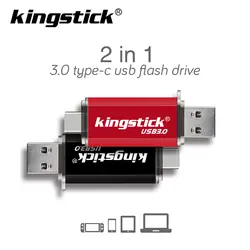 Тип-C OTG 2-в-1 USB Flash флешки 16 ГБ, 32 ГБ, 64 ГБ Pen drive memory stick 128 GB USB флэш-накопитель memoria usb для Тип-C/OTG/PC