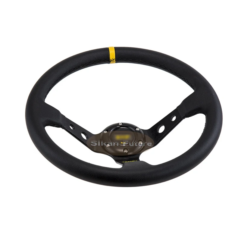 Модифицированное Автомобильное рулевое колесо из матовой кожи 14 дюймов/350 мм имитация гонок конкурентное общее рулевое колесо