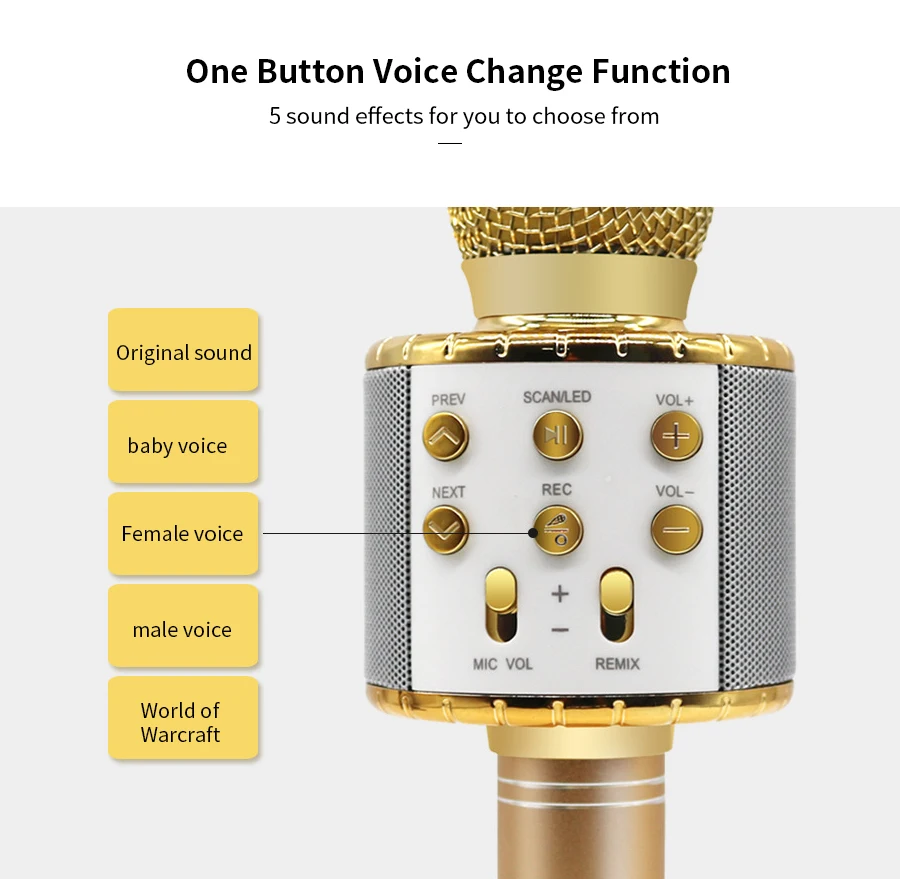 MAMEN микрофон для караоке, беспроводной Bluetooth микрофон с функцией изменения голоса и аккумулятором 1800 мАч для смартфона KTV