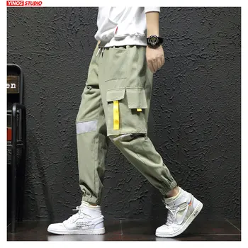 

Dropshipping Autumn Men Streetwear Causal Solid Overalls Pants Male Cargo Toursers Mens Japanese Loose Harem Joggers Pants