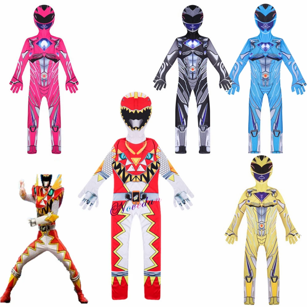 Power Mecha Five Beast Super Action Figures Rangers Battle Neuro Mystic Force Tute Cosplay Suit Costumi Di Halloween Per Bambini