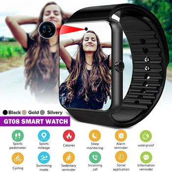 

GSM Front Facing Camera Smart Watch Heart Rate Sleep Monitor Sports Watch PUO88