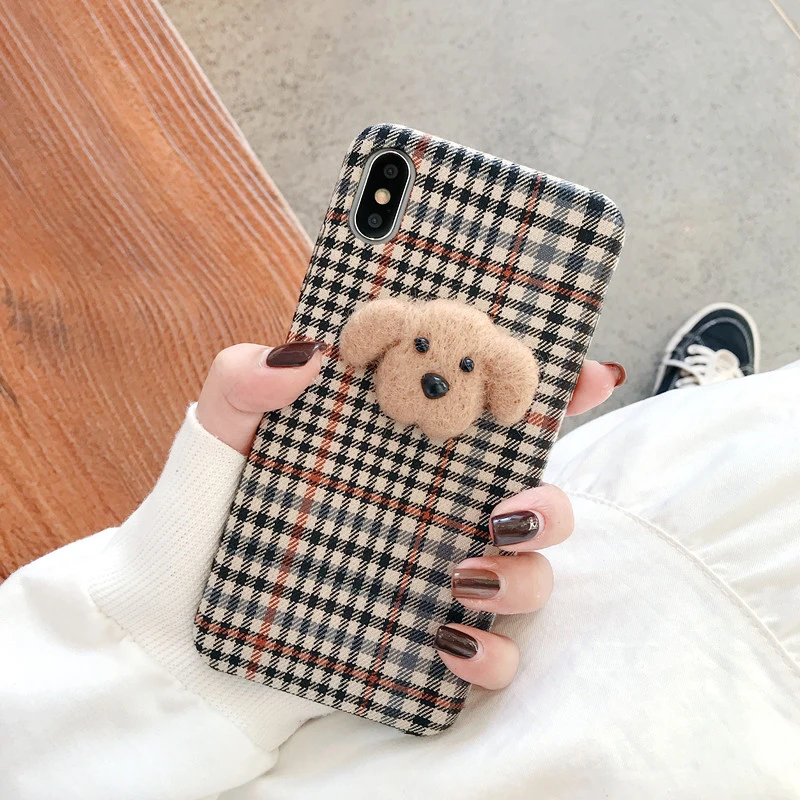 Матовый плюшевый чехол с милой собачкой для iPhone 11 Pro Max, мягкий ТПУ противоударный чехол для iPhone 11 X XR XS MAX 7 8 6 6S Plus, чехол