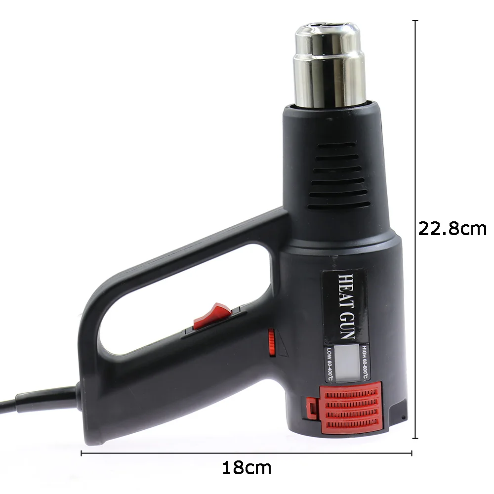 Hot Air Gun 2000W High Quality Black Digital Display Knob Type Power Hair Dryer Shrink Wrapping Thermal Car Film Repair Tool 220 3