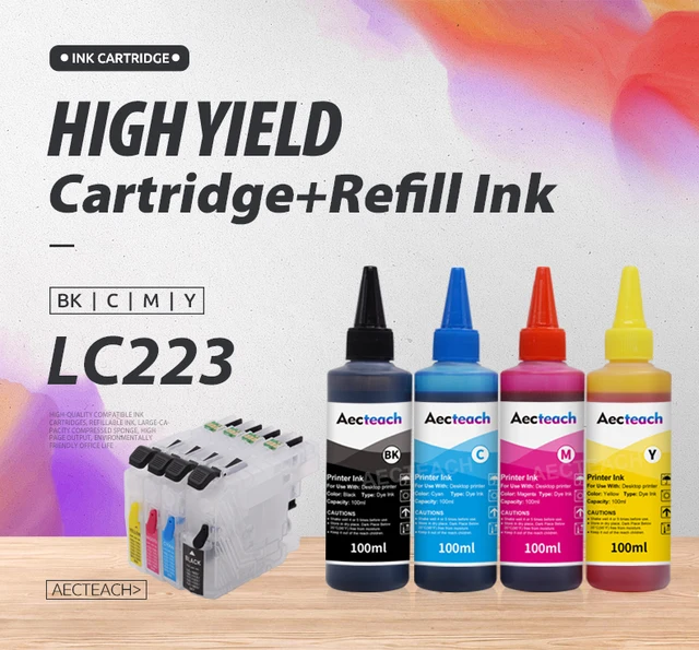  LC223 Ink Cartridges,Compatible for Brother LC223XL LC223 BK C  M Y Ink Cartridges,Work for Brother DCP-J4120DW,MFC-J4420DW J4620DW J4625DW  J5620DW J5625DW J5720DW Pr Black : Office Products