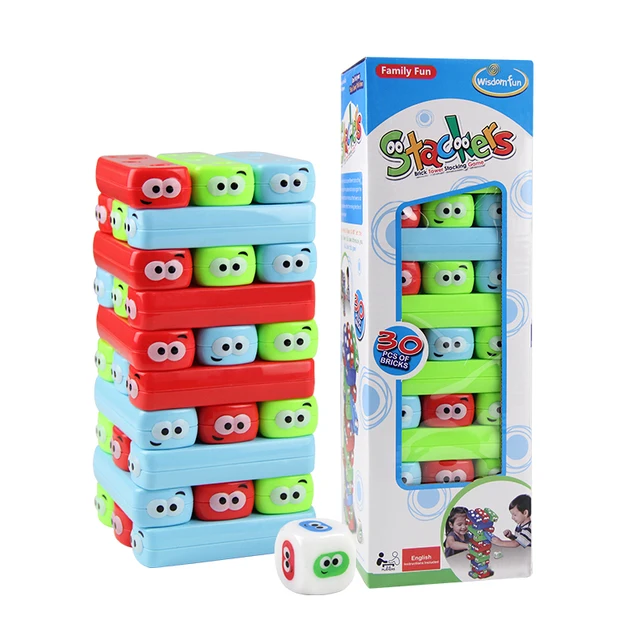  US $16.85  Children Educational Toys Large Colorful Block Layer Stacking Log Blocks Stacked High Jenga Leisure