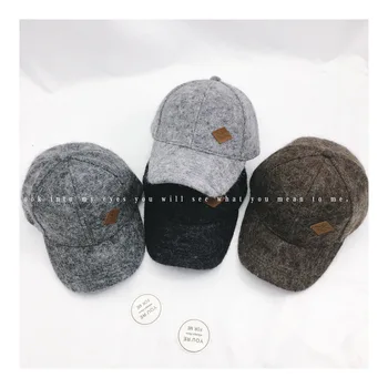 

Autumn And Winter Woolen Men And Women Baseball Cap Brim Hat CHILDREN'S Hat Solid Color Wool Baseball Cap Parent And Child Hat