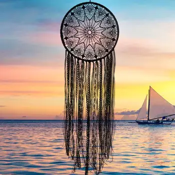 

Hollow Round Moon Shape Tassel Dream Catcher Hanging Pendant Home Bedroom Decor