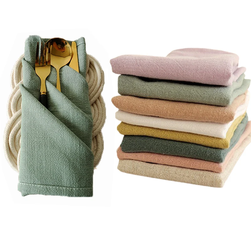 Простые тканевые салфетки 40x40 см полотенце хлопковые льняные мягкие для