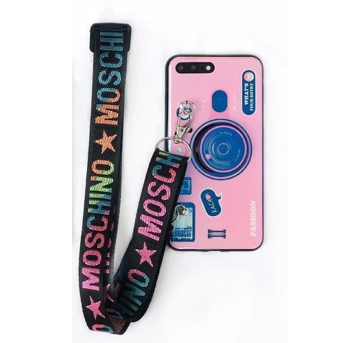 Розовый 3D милые Камера чехол для телефона для samsung Galaxy S10 5G S10 Plus Note 10 Pro S9 S8 силиконовый чехол A30 A50 A70 A80 чехол со стойкой и ремнем - Цвет: Розовый