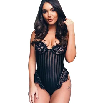 

Women's Sexy Bra S-XXL Lingeries Set Corset Eyelash Lace Hollow Out Underwear Bodysuit Intimates Nightwear Sling Bodysuits HOT