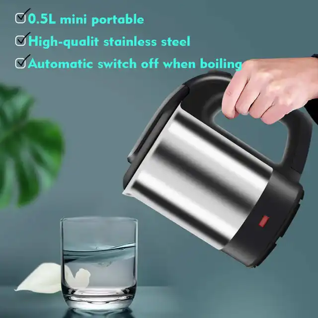 0.5 L Travel Kettle. dual Voltage 120V/240V 1000W Hop Top 