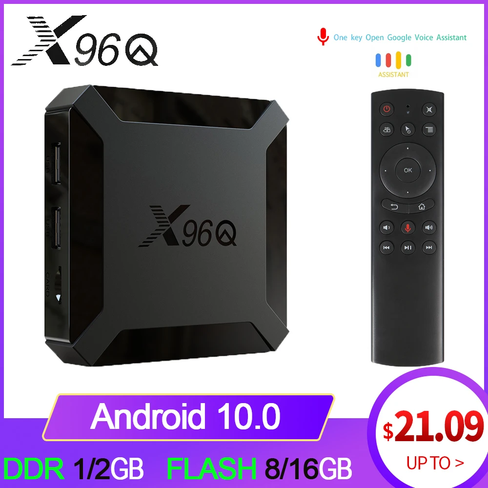 ТВ приставка X96Q 2 + 16 ГБ Android 10 Allwinner H313 4 ядра 4K ГГц Wi Fi|ТВ-приставки и медиаплееры| |