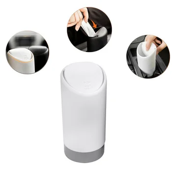 

White Car Trash Can Accessories Interior Silicone Mini Rubbish Bin Holder Dust
