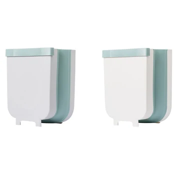 

Wall Mounted Folding Waste Bin Kitchen Cabinet Door Hanging Trash Bin Garbage Car Trash Can Foldable Cleaning