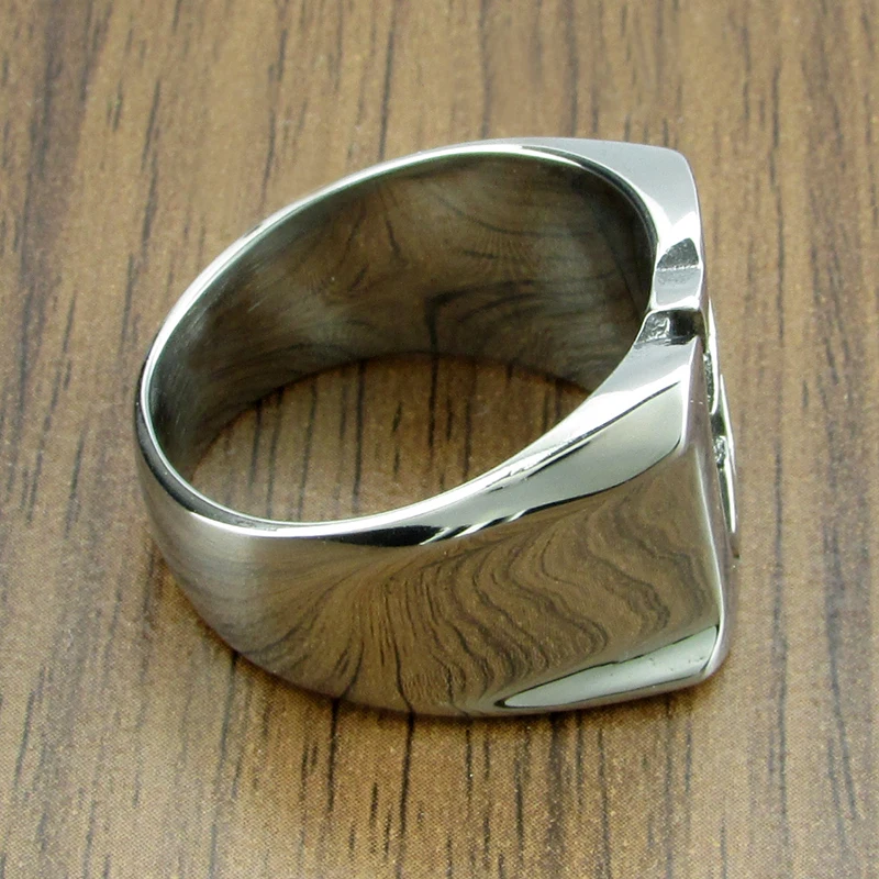 Punk US Size 7-15# 316L Stainless Steel Number 13 Letter Biker Ring Jewelry 2