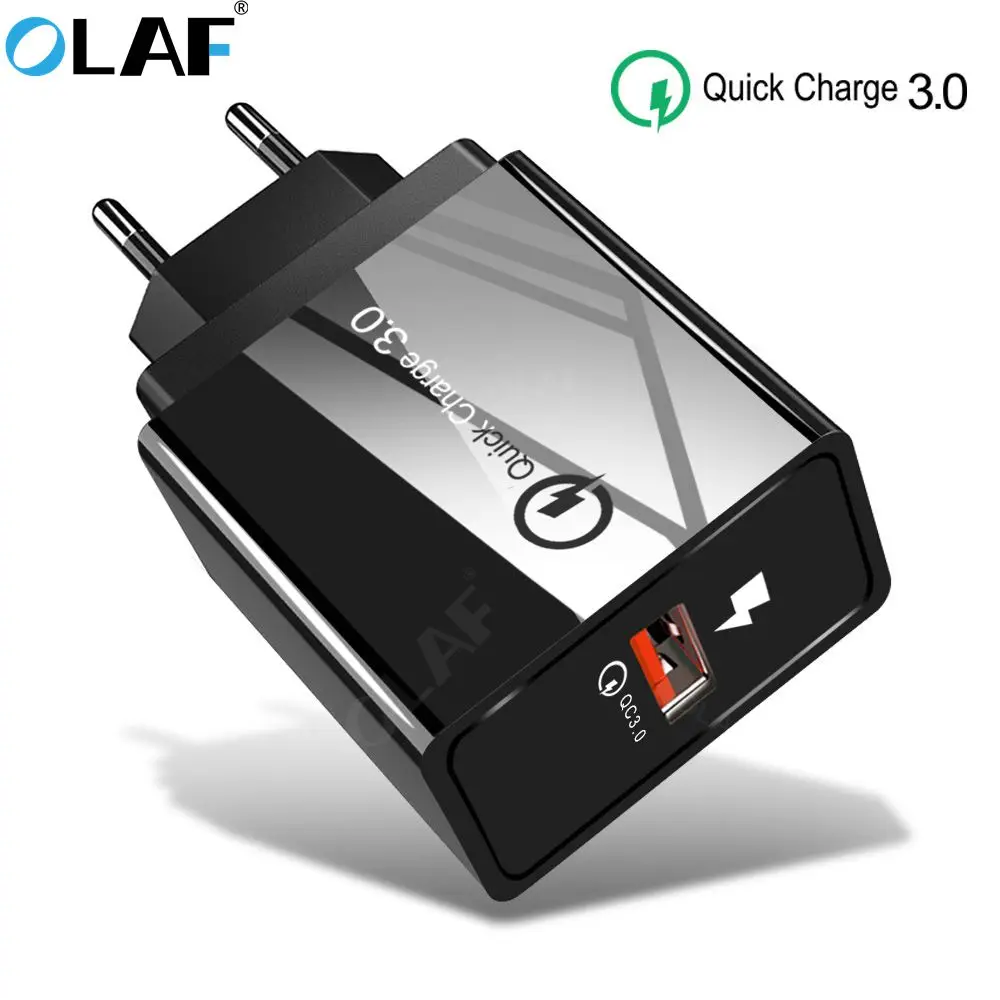

Olaf Quick Charge 3.0 18W USB Charger EU US Super Fast Charger For Xiaomi redmi note 7 5 Samsung Galaxy A50 A70 QC 3.0 Charger