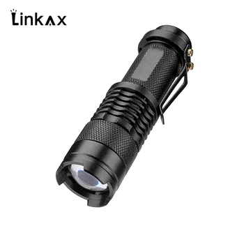 

Mini LED Tactical Flashlight Red Warning Night Safety Light 3 Modes Zoomable LED Torch Flashlight Lamp Linternas AA/14500
