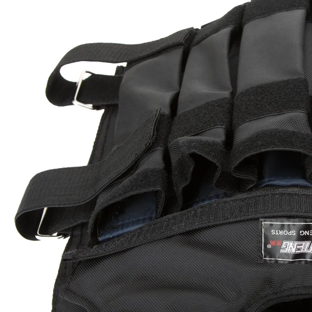 SUTEN 20kg/50kg Loading Weighted Vest Boxing Training Workout Gym Fitness Equipment Adjustable Waistcoat Jacket Sand Clothing