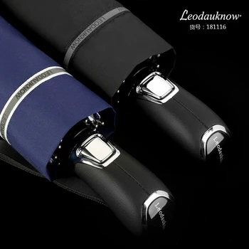 

Leodauknow Strong Wind Umbrella Automatic Windproof 10 Ribs Reflective Double Layer Rain Umbrellas Men Women Golf security