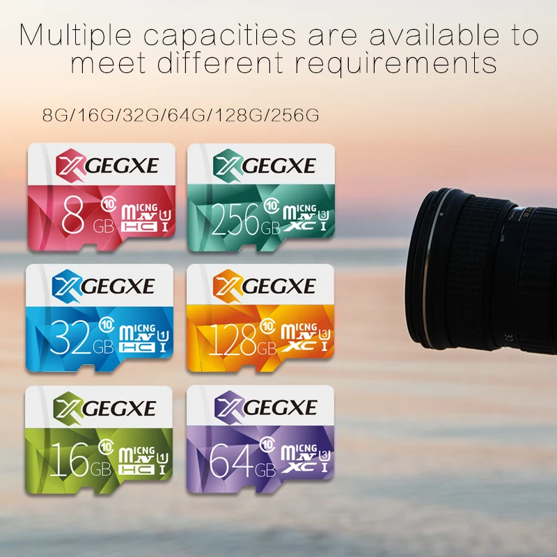 XGEGXE, оригинальная карта памяти, 32 ГБ, 64 ГБ, 256 ГБ, MicroSd, 128 ГБ, Hc, класс 10, TF карта U1 U3, micro sd, 16 ГБ,, для камеры