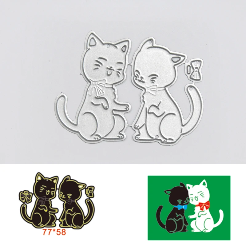 

Cat Lover Marriage Metal Cutting Dies DIY Scrapbooking Embossing Dies Cuts Thin Paper Emboss Card Make Stencil