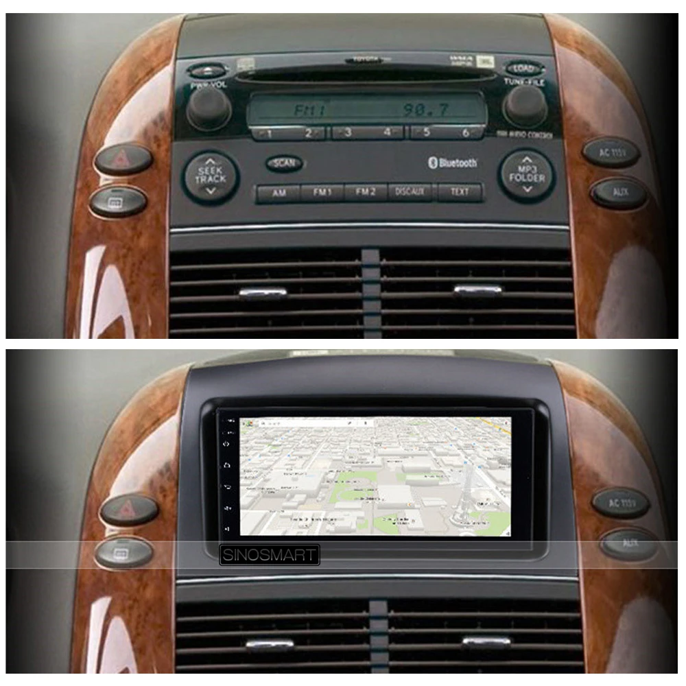 Top SINOSMART 2.5D IPS/QLED Car GPS Navigation Player for Toyota Sienna 2004-18 Corolla Prius 32EQ DSP, 4G SIM Card Slot Optional 2