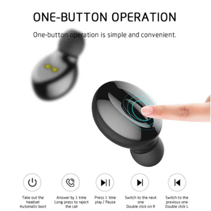 Tws Bluetooth 5 0 Earphone True Sport Wireless Earphone Ipx5 In Ear Earbuds Stereo Bass Bluetooth Headset Mini Earpiece