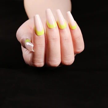 

GW Wholesale high quality new fashion custom designed nail private label two-color gradient artificial nails