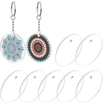 

Acrylic Transparent Circle Discs, 2 Inch Diameter Round Acrylic Keychain Blanks for DIY Projects and Crafts