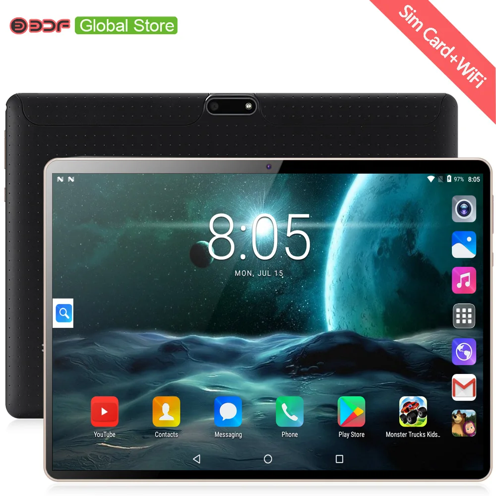 Billig Neue Original 10 zoll Tablet Pc Octa Core 3G Anruf 10,1 Tabletten 4G + 64G Android 7.0 tab Google Markt GPS WiFi FM Bluetooth