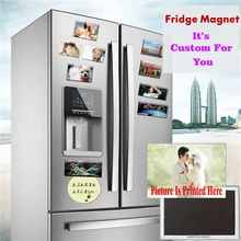 Магнит для холодильника под заказ, персонализированный металлический обернутый жесткий фото магнит, магнит для холодильника