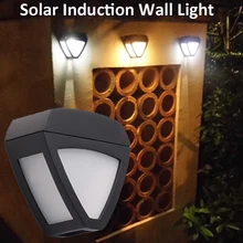 Настенный светильник на солнечных батареях, уличный водонепроницаемый 2LED светильник, беспроводной светильник для забора, сада, двора, лужайки, крыши, ландшафтный светильник, украшение