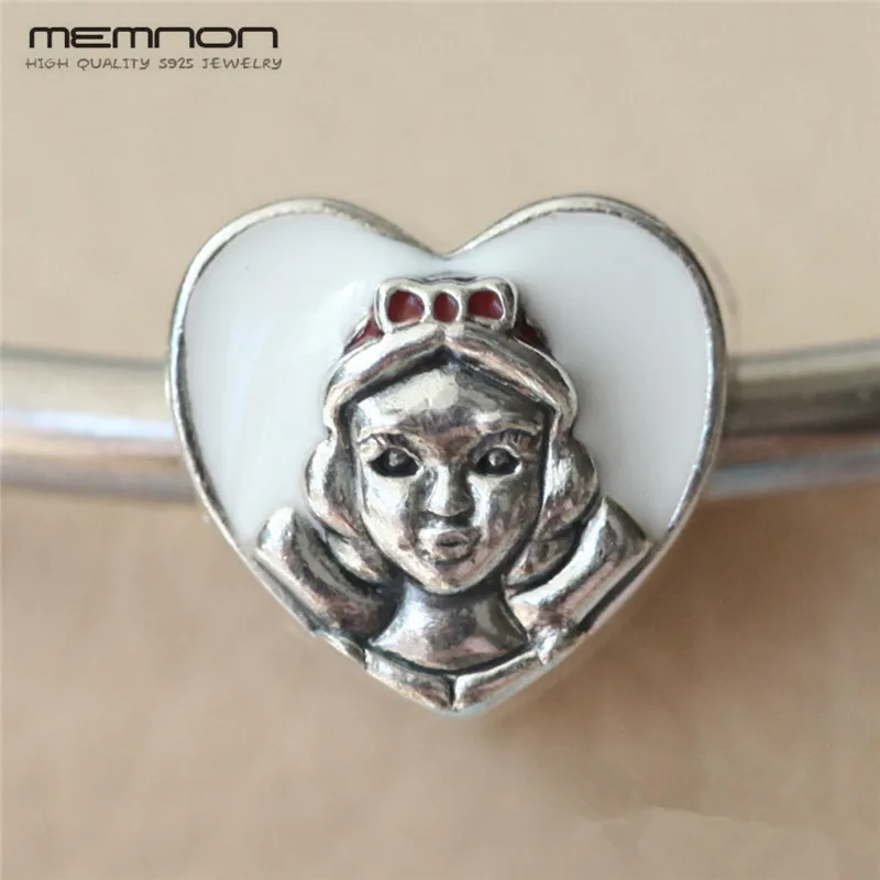 Модные бусины с зажимом в форме сердца, 925 пробы, серебро, яркие амулеты, подходят для браслетов из бисера, сделай сам, для женщин, Memnon