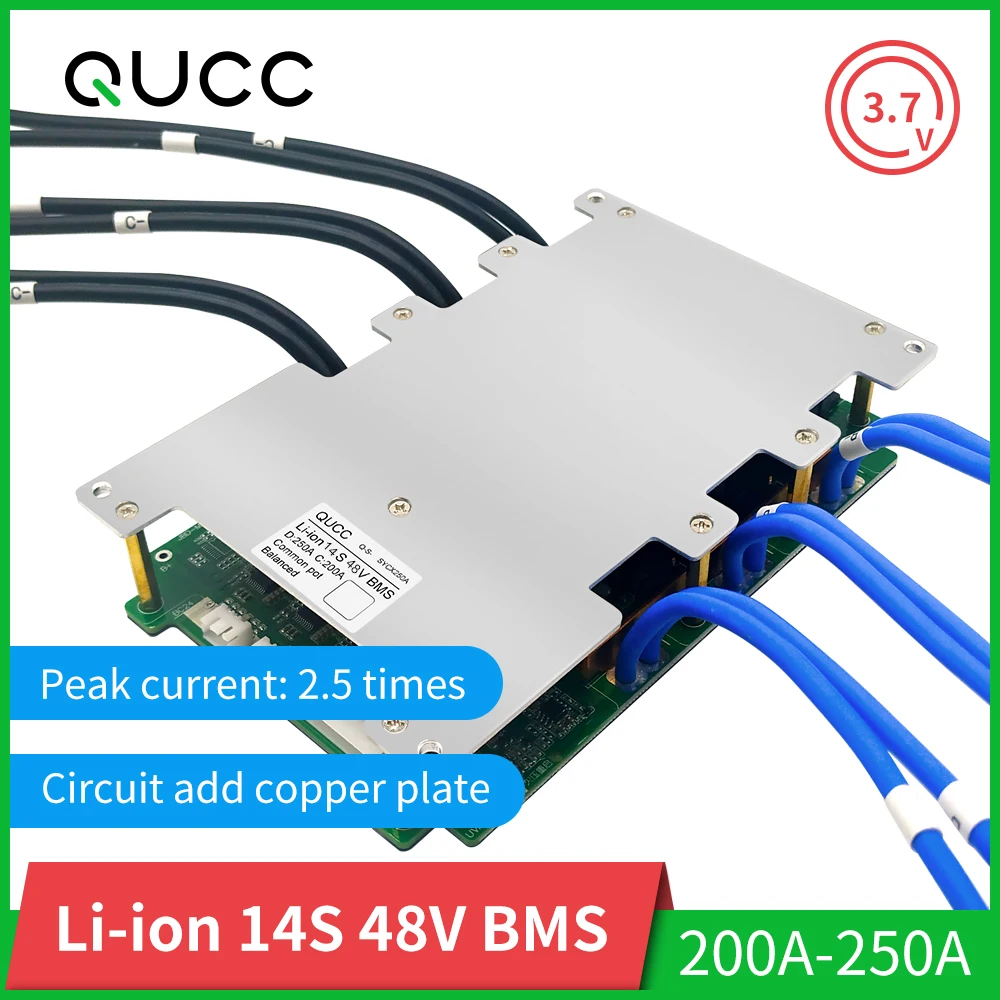 

14S BMS 48V Lithium Battery Protection Board Charging Equalizer 200A 250A Lipo Li ion 18650 bms with Balance Temperature Control