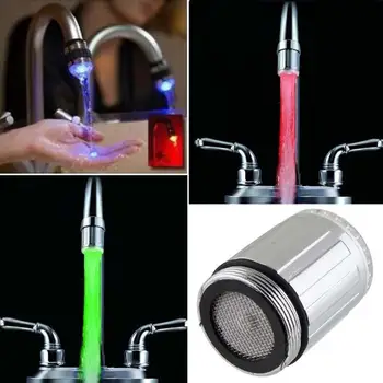 

HOT Temperature Sensor Water-Tap Faucet RGB Glow Shower 3 Colorful LED Light
