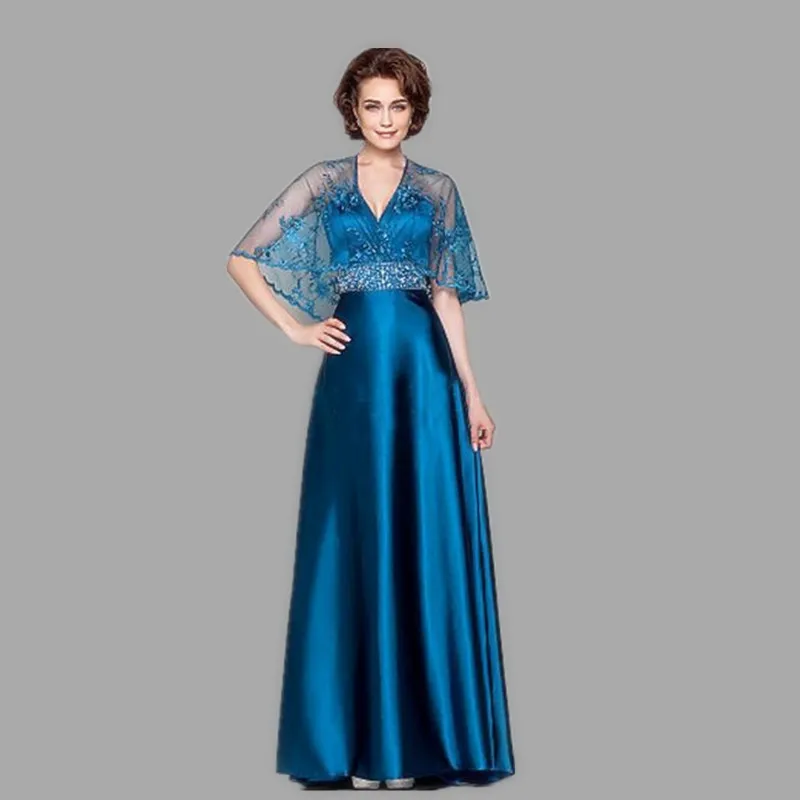 Elegant Long For Wedding Party Lace New V Neck Godmother Vestido De Madrinha Formal Gowns Women Mother of the Birde Dresses
