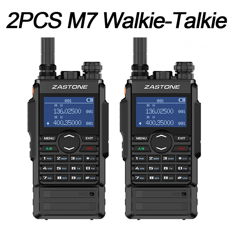 2PCS M7 Zastone Walkie Talkie uhf vhf Two Way Radio 5W Dual band walkie Talkie radio station 220MHZ DIY HM Amateur frequency