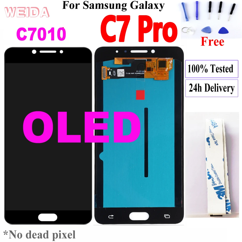 WEIDA 5.7&quot For SAMSUNG Galaxy C7 Pro C7010 LCD Display Touch Digitizer Assembly Samsung PRO | Мобильные телефоны и