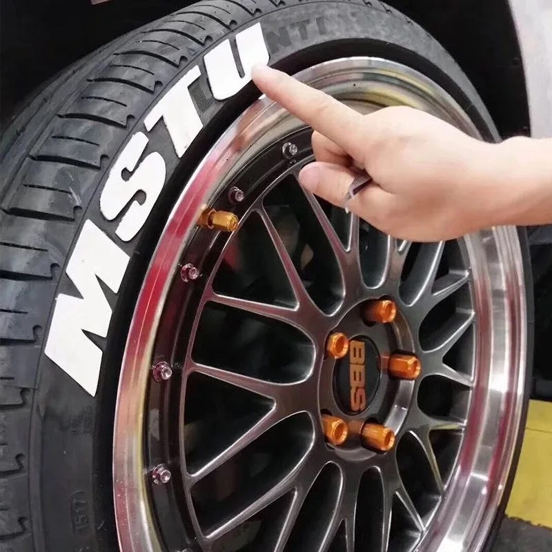  Tire Sticker-Car Tire Sticker Car Tuning Universal 3D Permanent Rubber Tire Stickers DIY Car Stylin