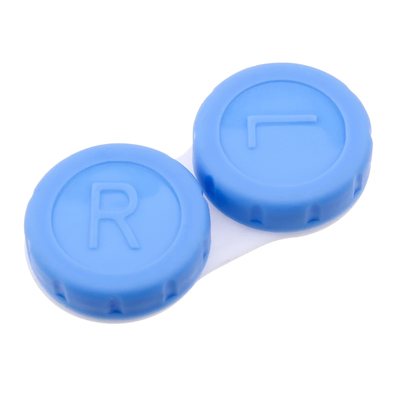 blue 1 шт. контактные линзы L+ R чехол держатель для хранения промывочный контейнер очки косметические контактные линзы коробка для глаз портативный несессер - Цвет: blue