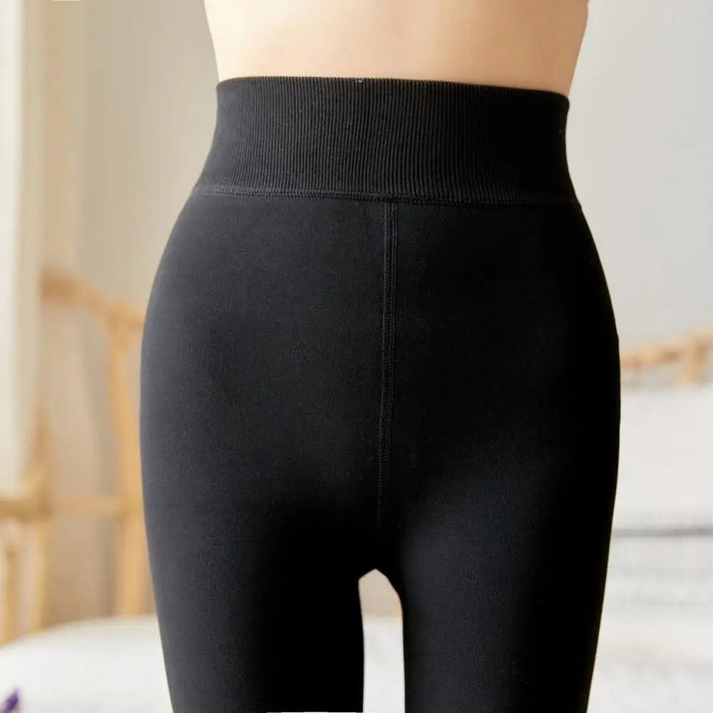Модные женские осенне-зимние Бархатные брюки больших размеров тянущиеся тонкие Лосины для фитнеса повседневные однотонные плюшевые брюки для дам