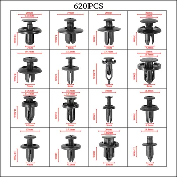 

620 Pcs Auto Fastener Clip Car Retainer Kit Door Trim Panel Clips for Lada BMW Honda Audi Benz Buick VW Skoda Mazda Ford Toyota
