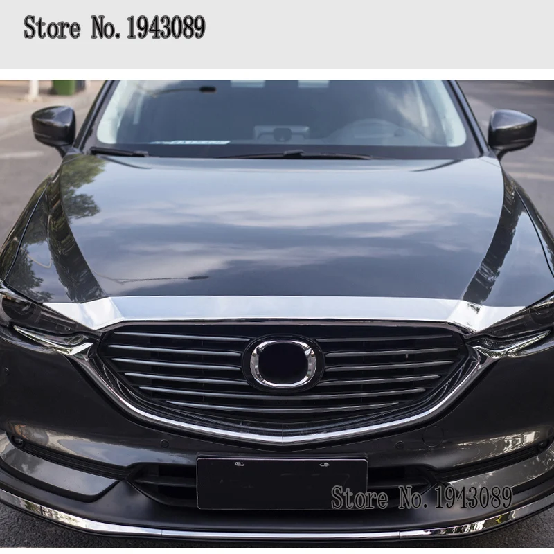Подходит для Mazda CX8 CX-8 CX 8 хромированная решетка из АБС-пластика гриль капот двигателя Стикеры для обклейки автомобиля литья автомобиля Стайлинг 3 цвета - Цвет: Серебристый