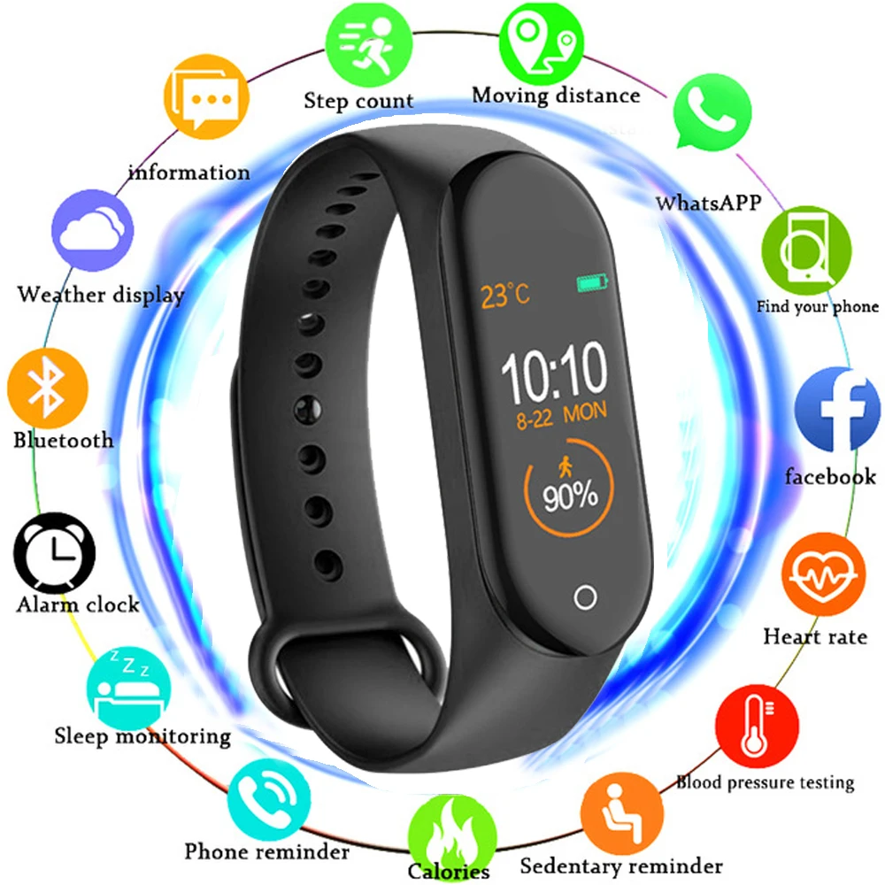 

M4 Smart Band Wristband Heart Rate Blood Pressure Heart Rate Monitor Pedometer Sports Bracelet PK M3 Health Fitness Bracelet