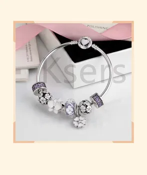 

High Quality Reproduction 1:1 100%925 Pure Silver Decorative Beads Clasp Bracelet Free Shipping